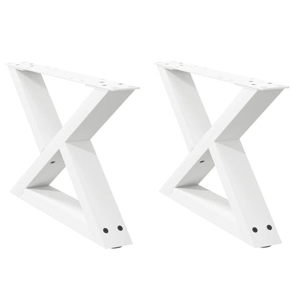 Couchtischbeine 2 Stk. Weiß 50x(30-31,3) cm Stahl