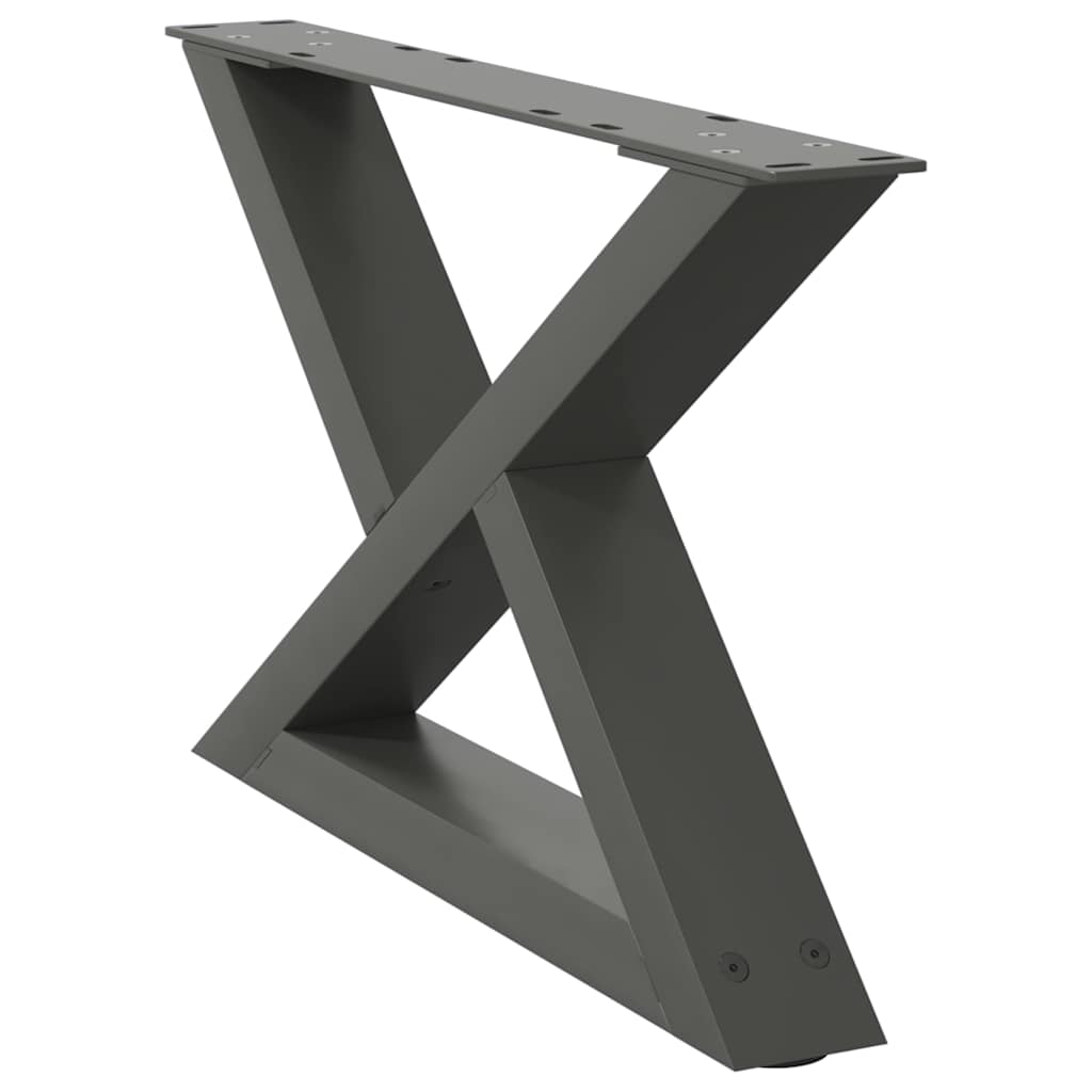 Pieds de table basse, 2 pièces, anthracite, 50 x 30-31,3 cm, acier