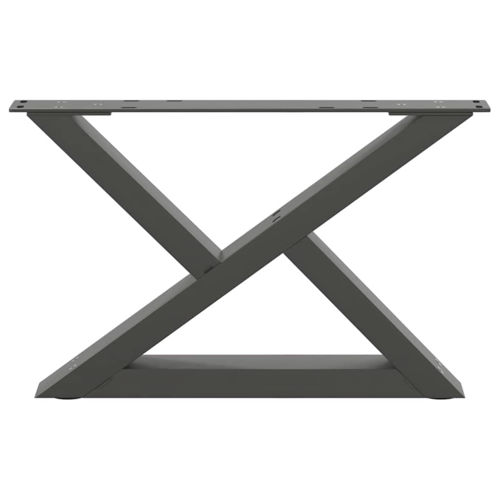 Pieds de table basse, 2 pièces, anthracite, 50 x 30-31,3 cm, acier