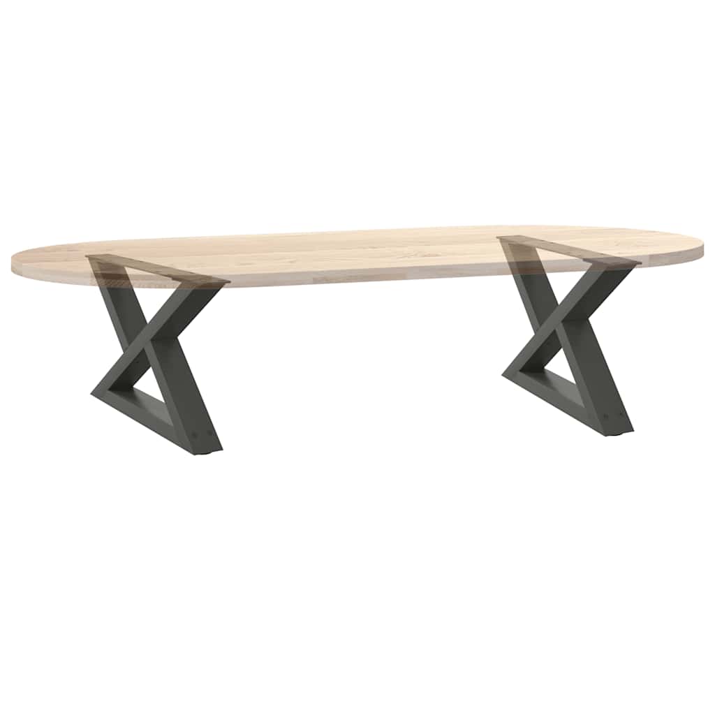 Pieds de table basse, 2 pièces, anthracite, 50 x 30-31,3 cm, acier