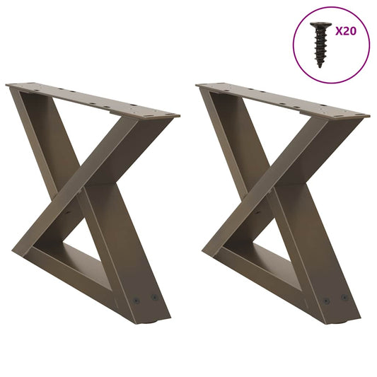 Coffee table legs 2 pcs. natural steel 50x(30-31.3) cm steel