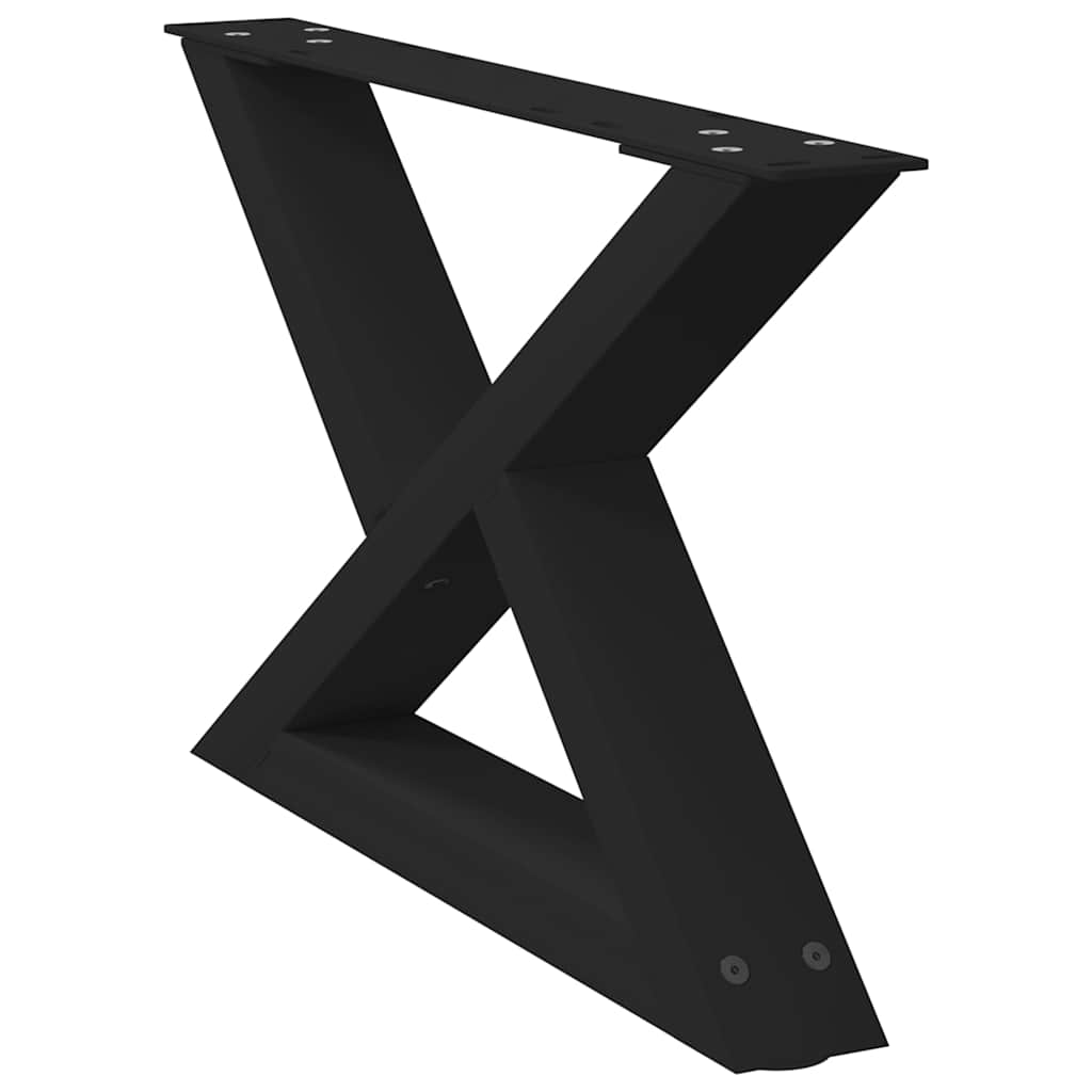 Pieds de table basse (2 pièces) en acier noir, 60 x 30-31,3 cm