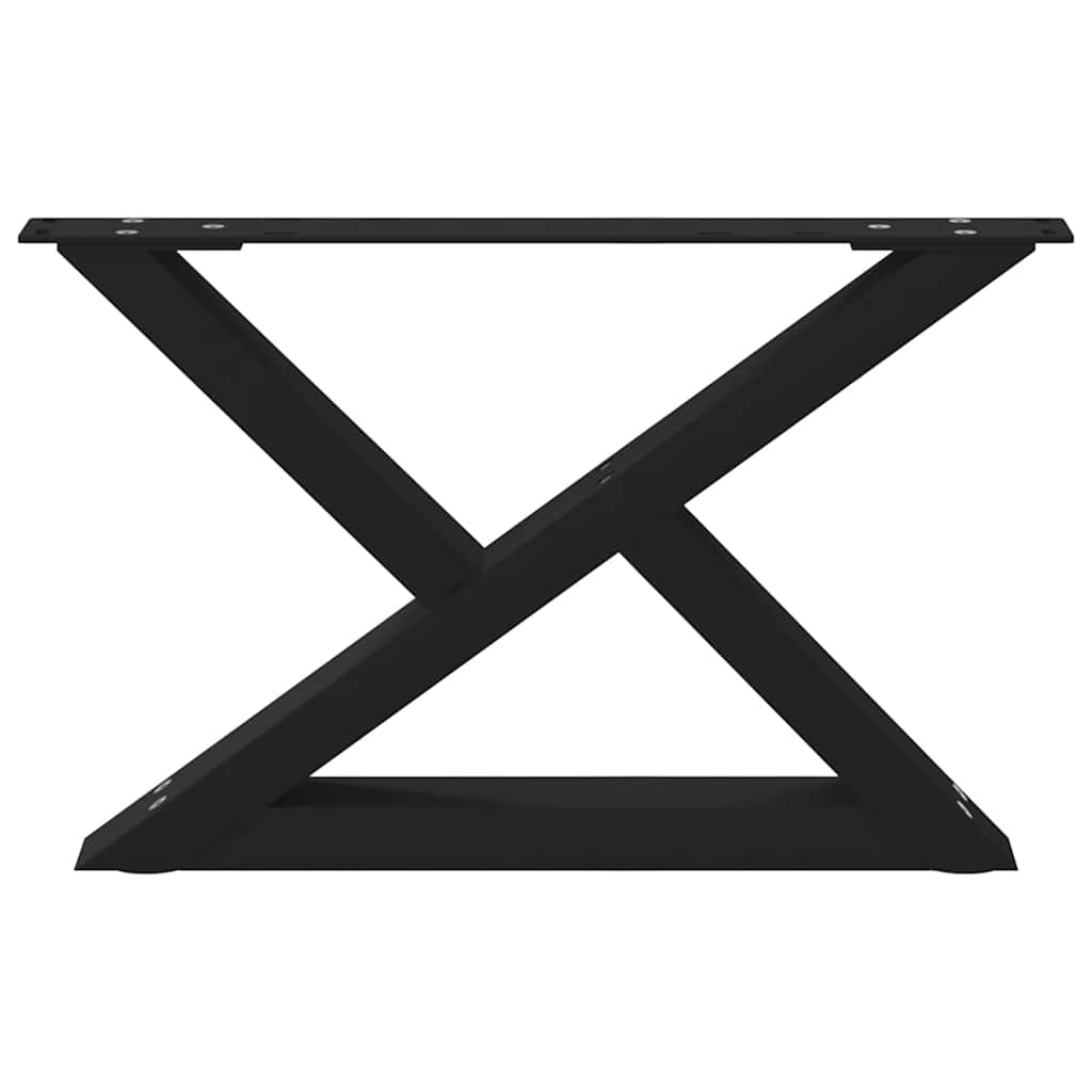 Pieds de table basse (2 pièces) en acier noir, 60 x 30-31,3 cm