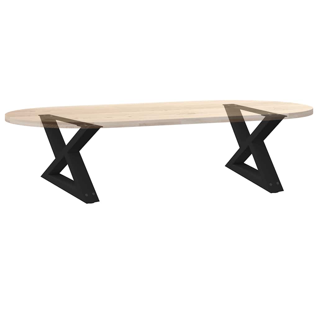 Pieds de table basse (2 pièces) en acier noir, 60 x 30-31,3 cm