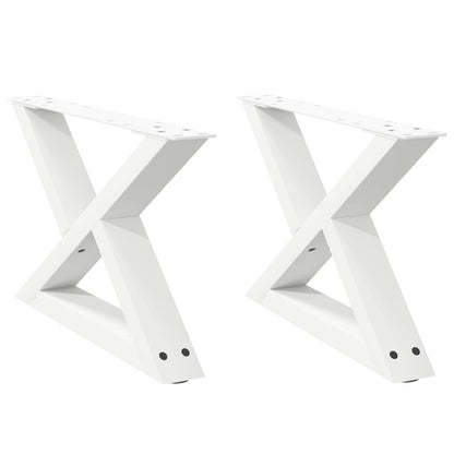 Couchtischbeine 2 Stk. Weiß 60x(30-31,3) cm Stahl