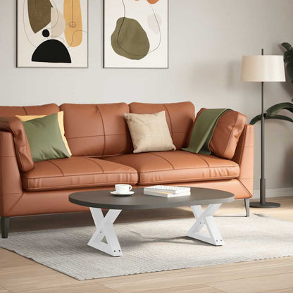 Couchtischbeine 2 Stk. Weiß 60x(30-31,3) cm Stahl