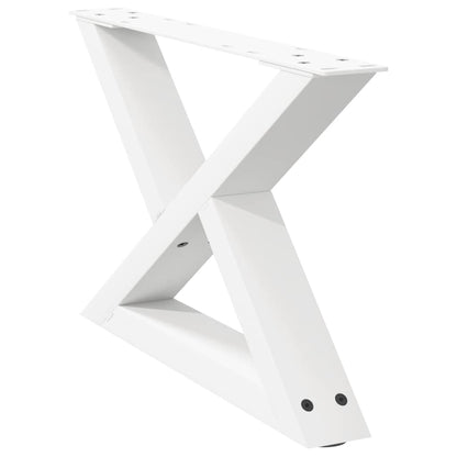 Couchtischbeine 2 Stk. Weiß 60x(30-31,3) cm Stahl