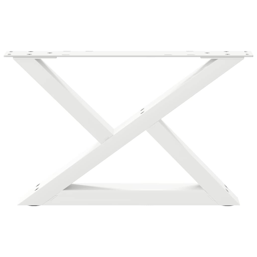 Pieds de table basse (2 pièces) en acier blanc, 60 x 30-31,3 cm