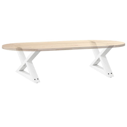 Couchtischbeine 2 Stk. Weiß 60x(30-31,3) cm Stahl