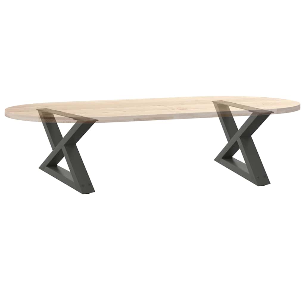 Pieds de table basse, 2 pièces, anthracite, 60 x 30-31,3 cm, acier