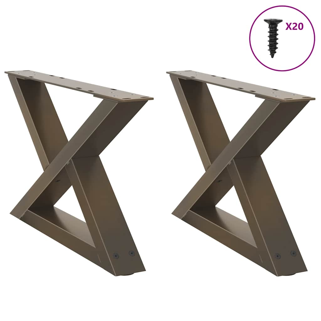 Coffee table legs 2 pcs. natural steel 60x(30-31.3) cm steel