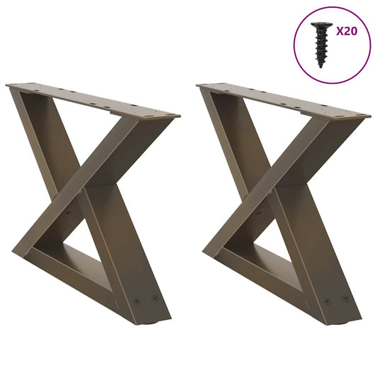 Coffee table legs 2 pcs. natural steel 60x(30-31.3) cm steel