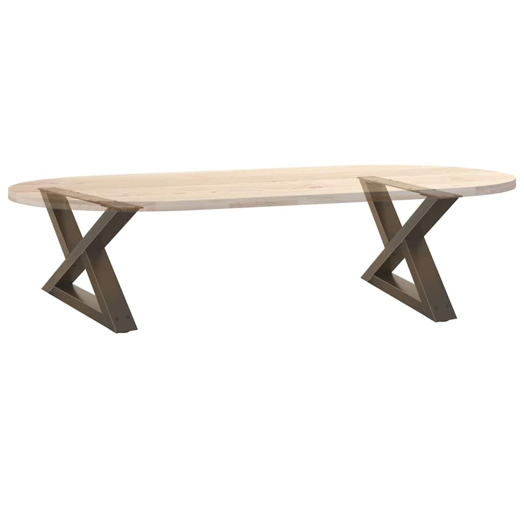 Coffee table legs 2 pcs. natural steel 60x(30-31.3) cm steel