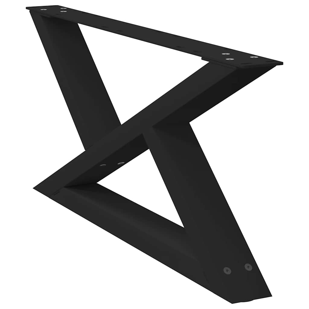 Pieds de table basse (2 pièces) en acier noir, 70 x 30-31,3 cm