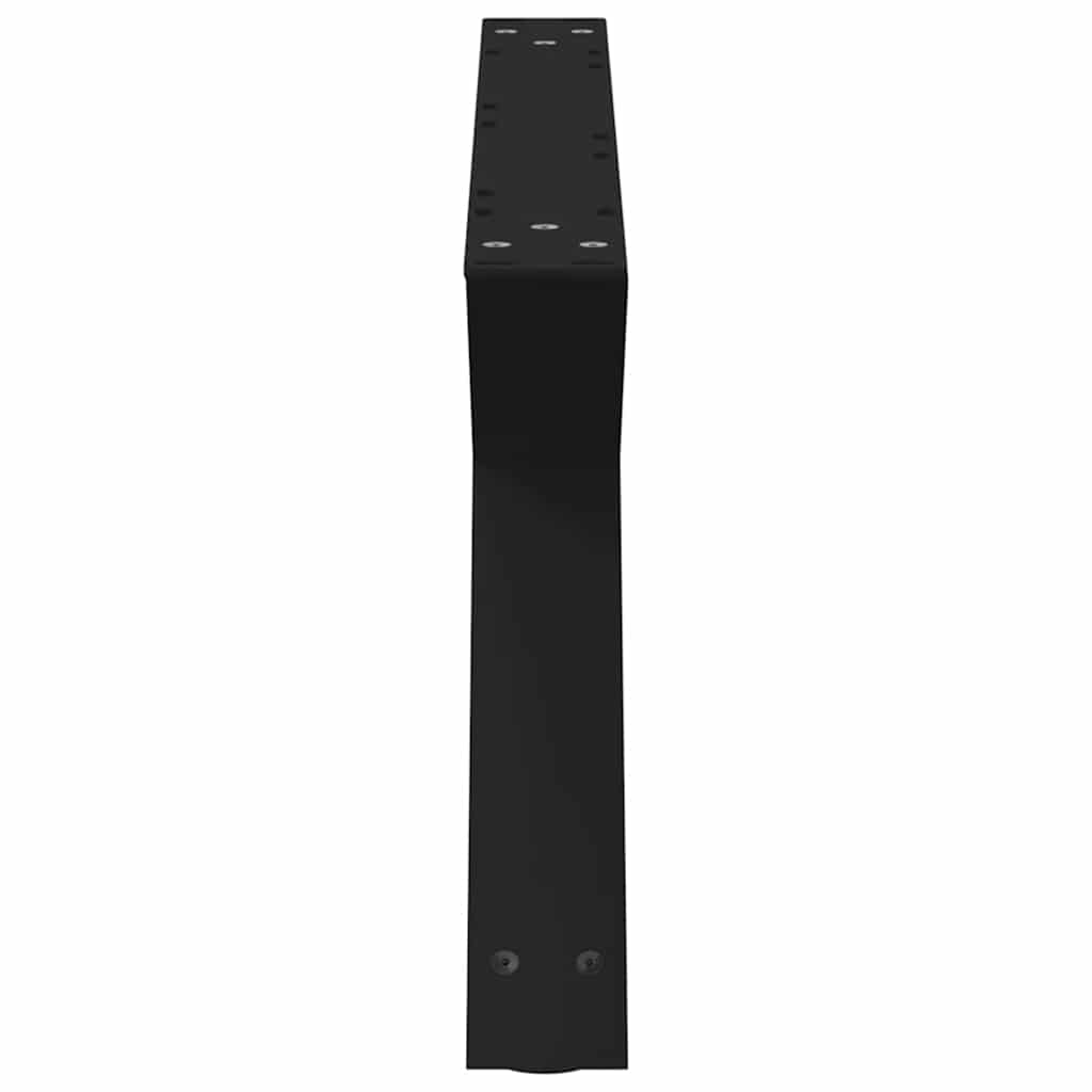 Pieds de table basse (2 pièces) en acier noir, 70 x 30-31,3 cm