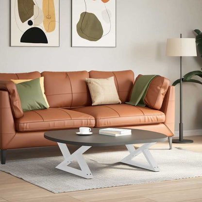 Couchtischbeine 2 Stk. Weiß 70x(30-31,3) cm Stahl