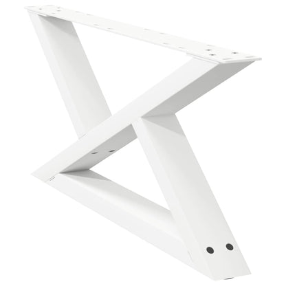 Couchtischbeine 2 Stk. Weiß 70x(30-31,3) cm Stahl