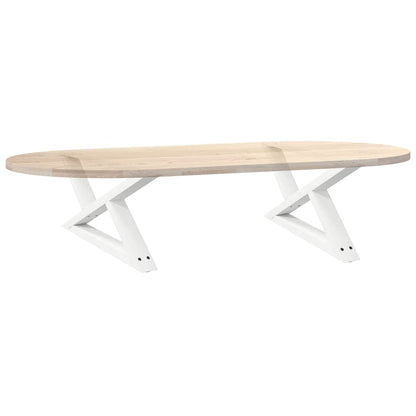 Couchtischbeine 2 Stk. Weiß 70x(30-31,3) cm Stahl