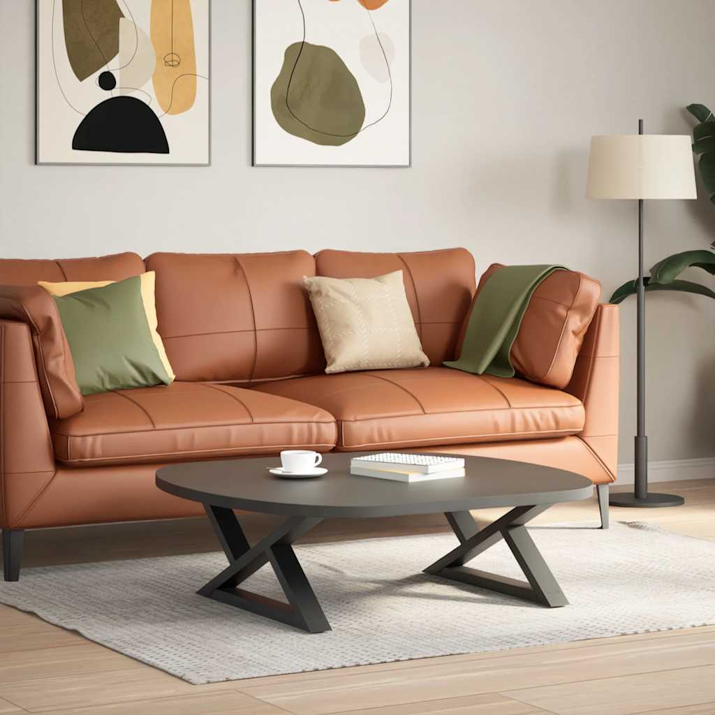 Coffee table legs 2 pcs. Anthracite 70x(30-31.3) cm steel