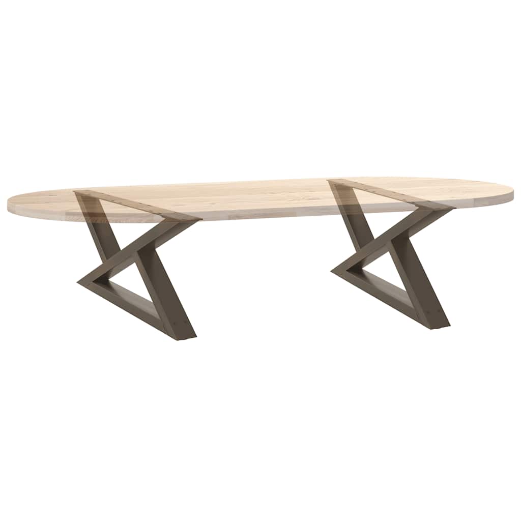 Coffee table legs 2 pcs. natural steel 70x(30-31.3) cm steel