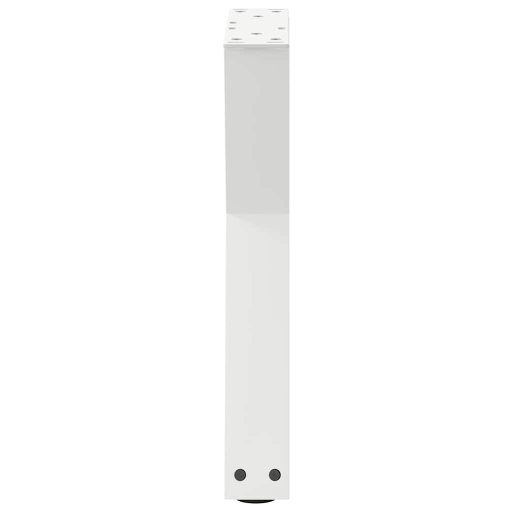 Pieds de table basse (2 pièces) en acier blanc, 28 x 42-43,3 cm
