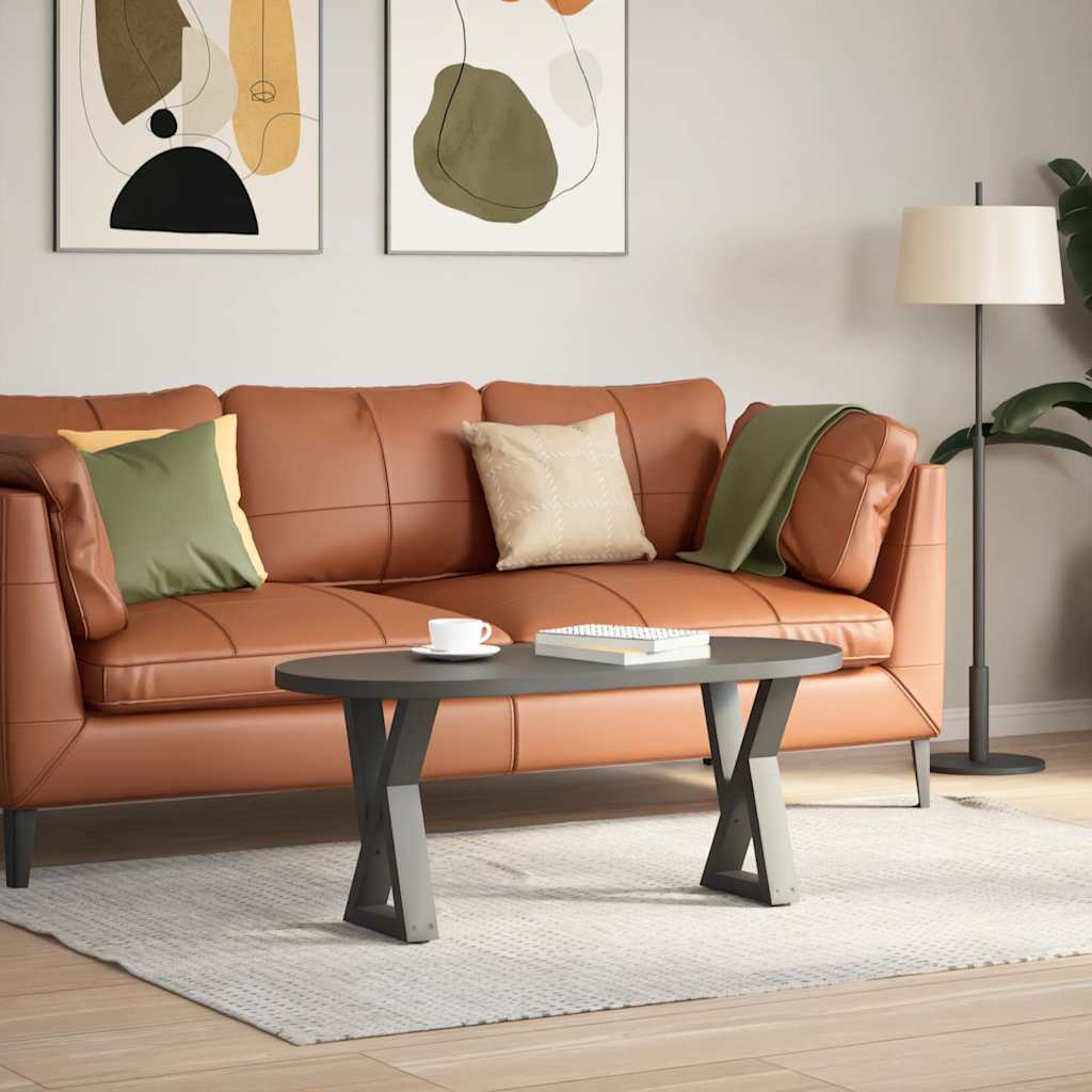 Pieds de table basse, 2 pièces, anthracite, 28 x 42-43,3 cm, acier
