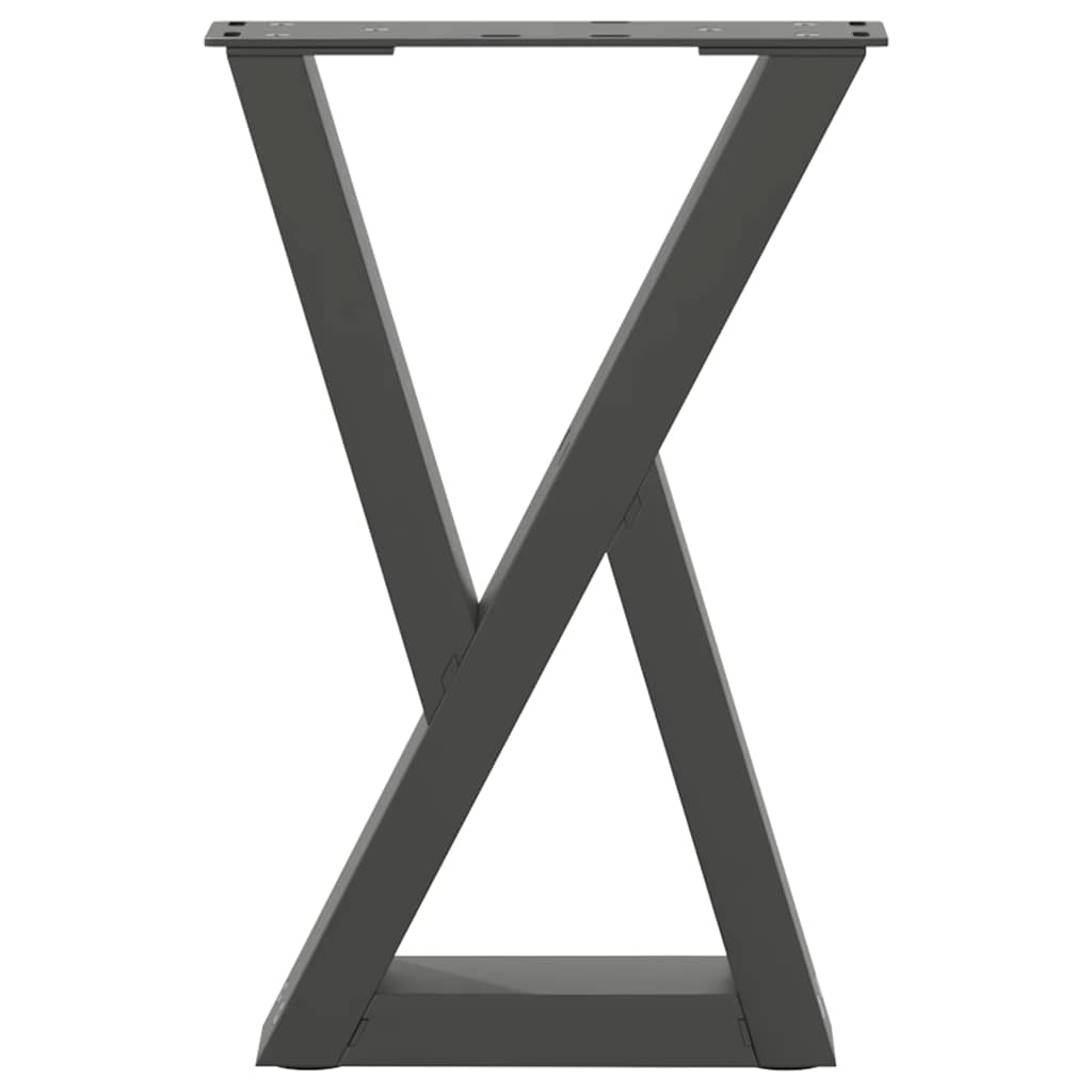Pieds de table basse, 2 pièces, anthracite, 28 x 42-43,3 cm, acier