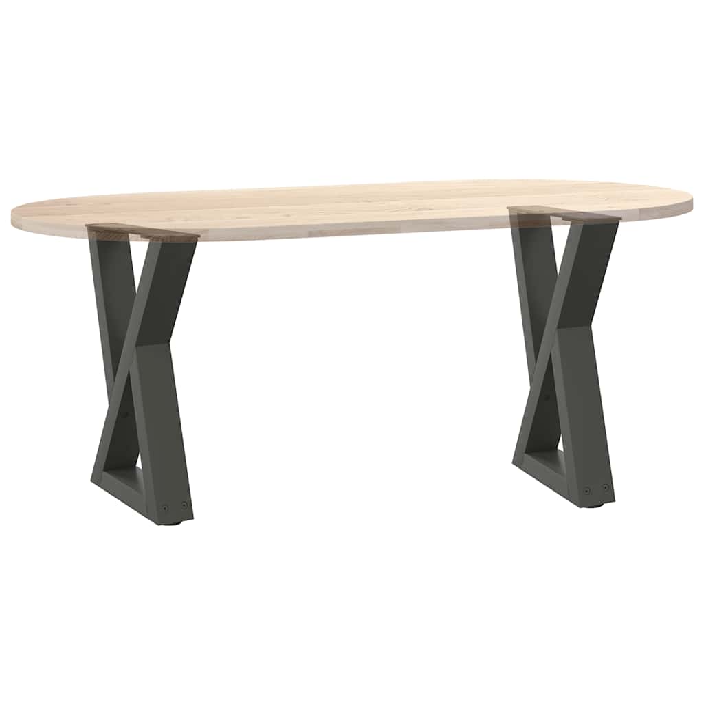 Pieds de table basse, 2 pièces, anthracite, 28 x 42-43,3 cm, acier