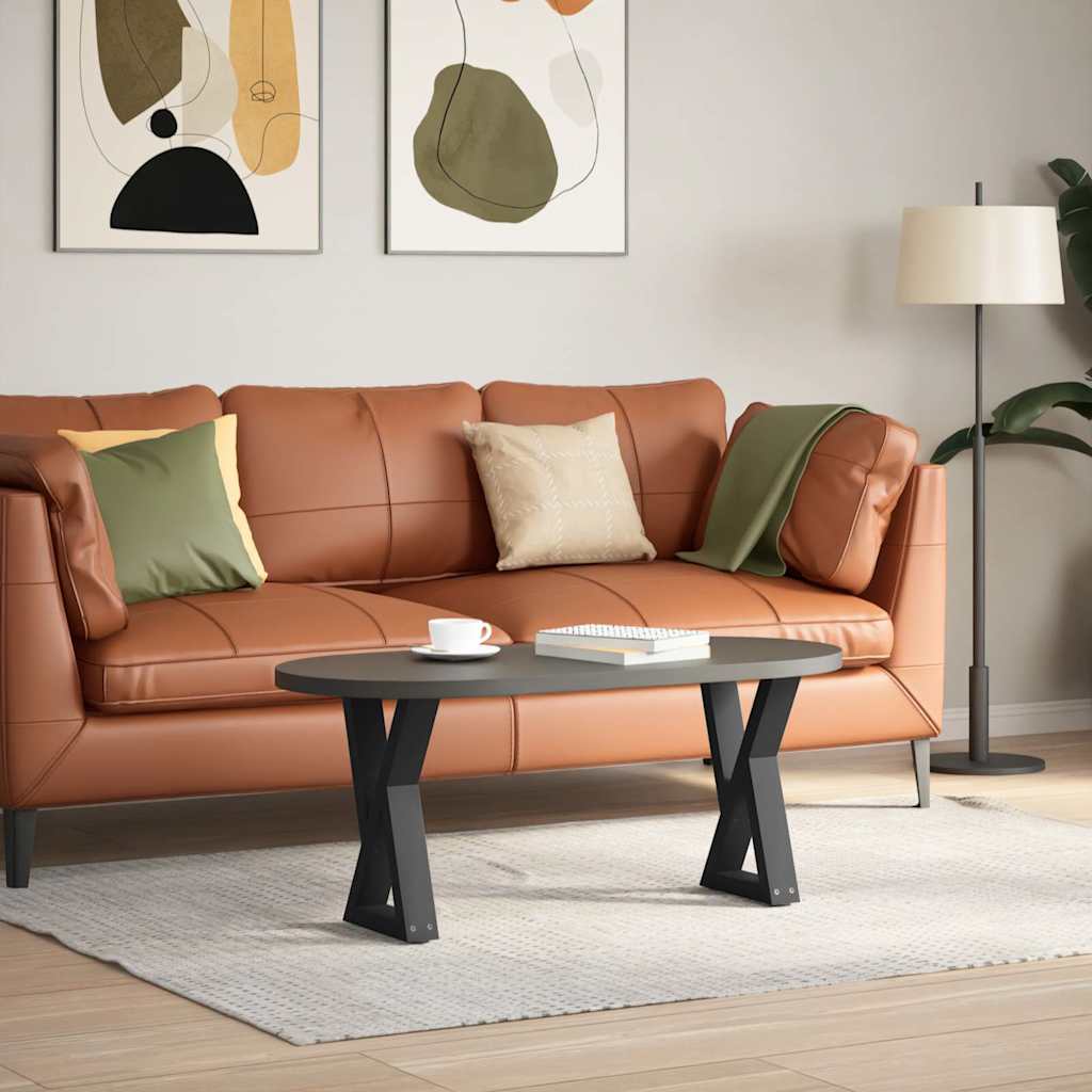 Couchtischbeine 2 Stk. Schwarz 38x(42-43,3) cm Stahl