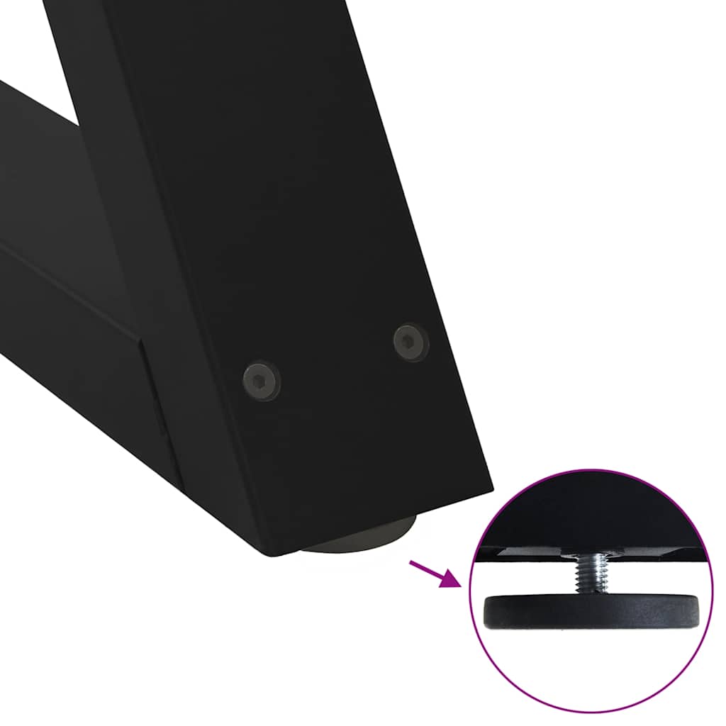 Couchtischbeine 2 Stk. Schwarz 38x(42-43,3) cm Stahl