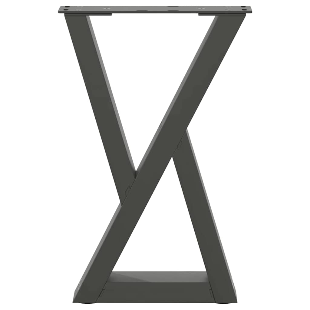 Pieds de table basse, 2 pièces, anthracite, 38 x 42-43,3 cm, acier