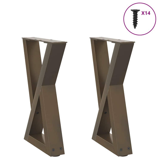 Coffee table legs 2 pcs. natural steel 38x(42-43.3) cm steel