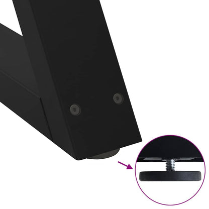 Couchtischbeine 2 Stk. Schwarz 50x(42-43,3) cm Stahl