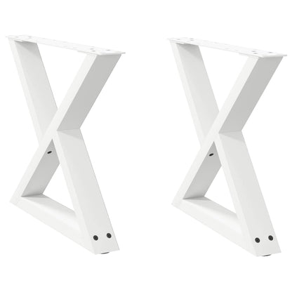 Couchtischbeine 2 Stk. Weiß 50x(42-43,3) cm Stahl