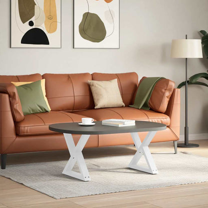 Couchtischbeine 2 Stk. Weiß 50x(42-43,3) cm Stahl