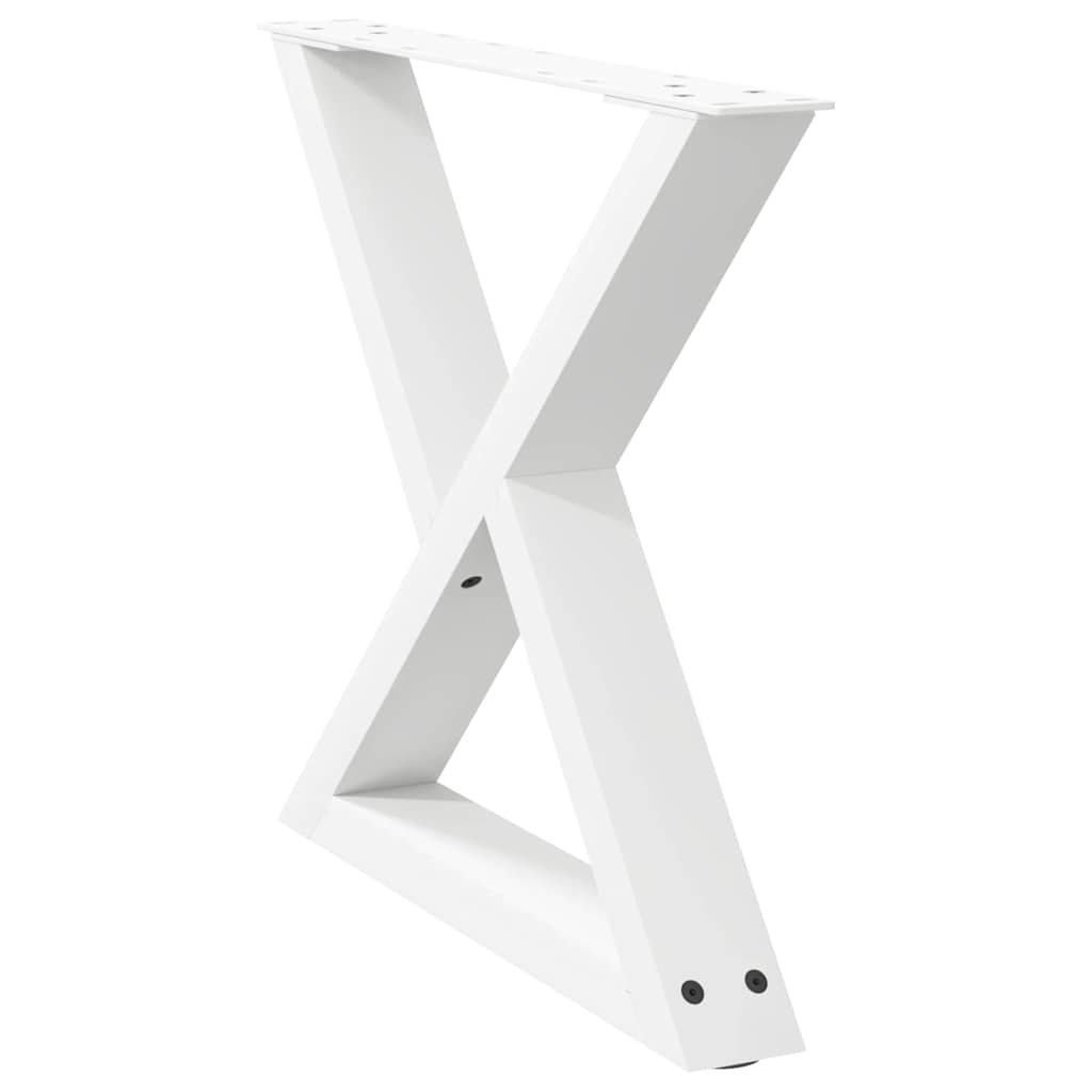 Pieds de table basse (2 pièces) en acier blanc, 50 x 42-43,3 cm