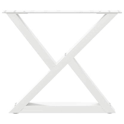 Couchtischbeine 2 Stk. Weiß 50x(42-43,3) cm Stahl