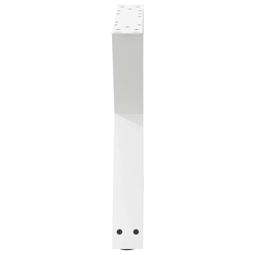 Pieds de table basse (2 pièces) en acier blanc, 50 x 42-43,3 cm