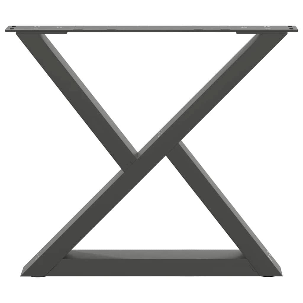 Pieds de table basse, 2 pièces, anthracite, 50 x 42-43,3 cm, acier