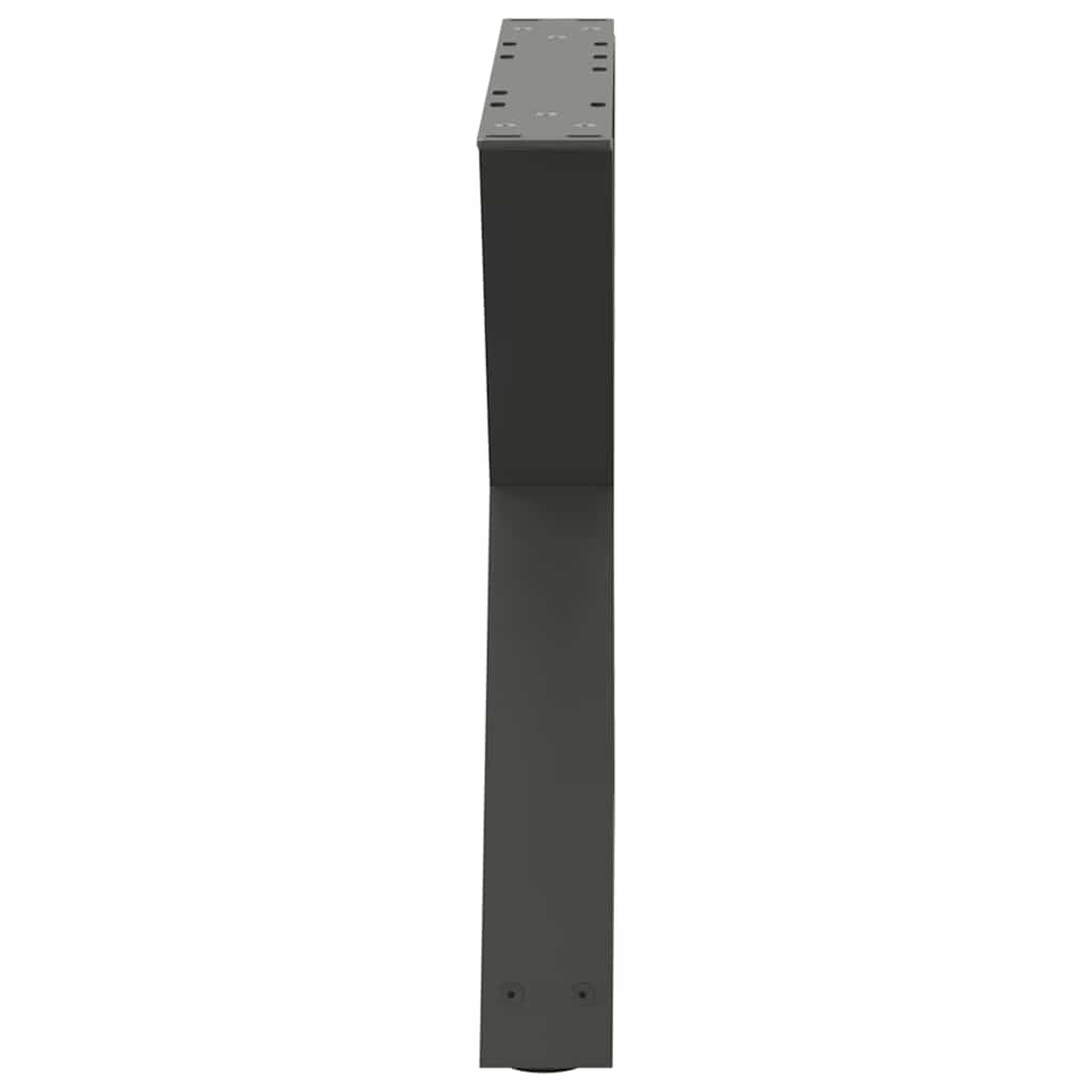 Pieds de table basse, 2 pièces, anthracite, 50 x 42-43,3 cm, acier