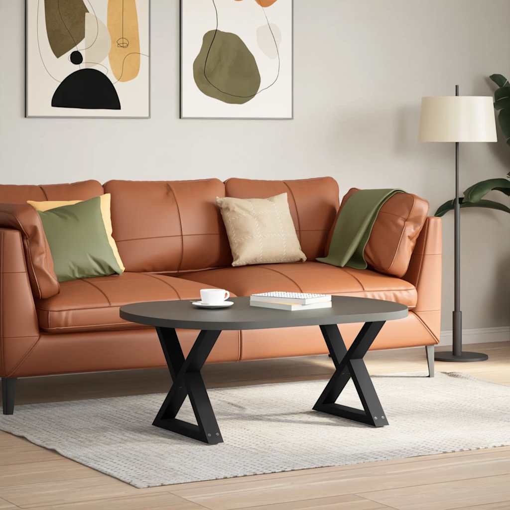 Pieds de table basse (2 pièces) en acier noir, 60 x 42-43,3 cm