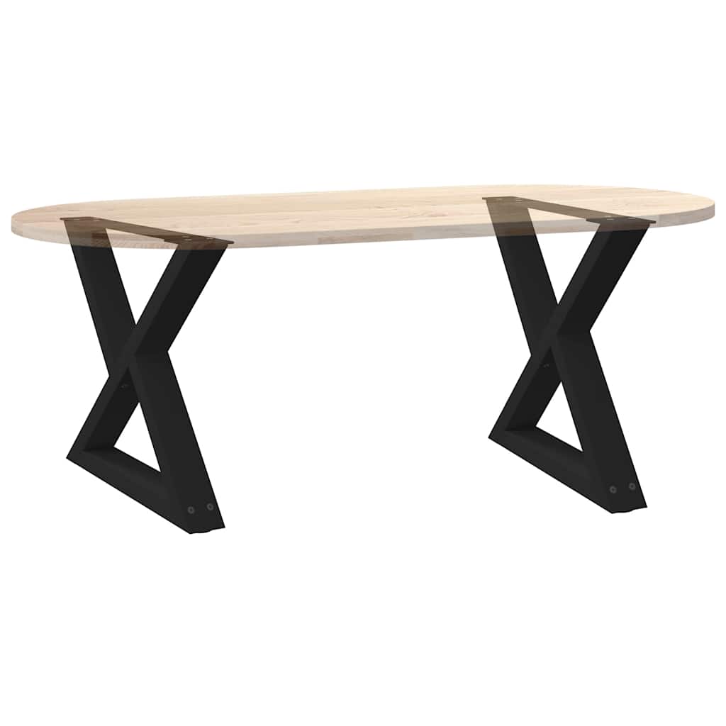 Pieds de table basse (2 pièces) en acier noir, 60 x 42-43,3 cm