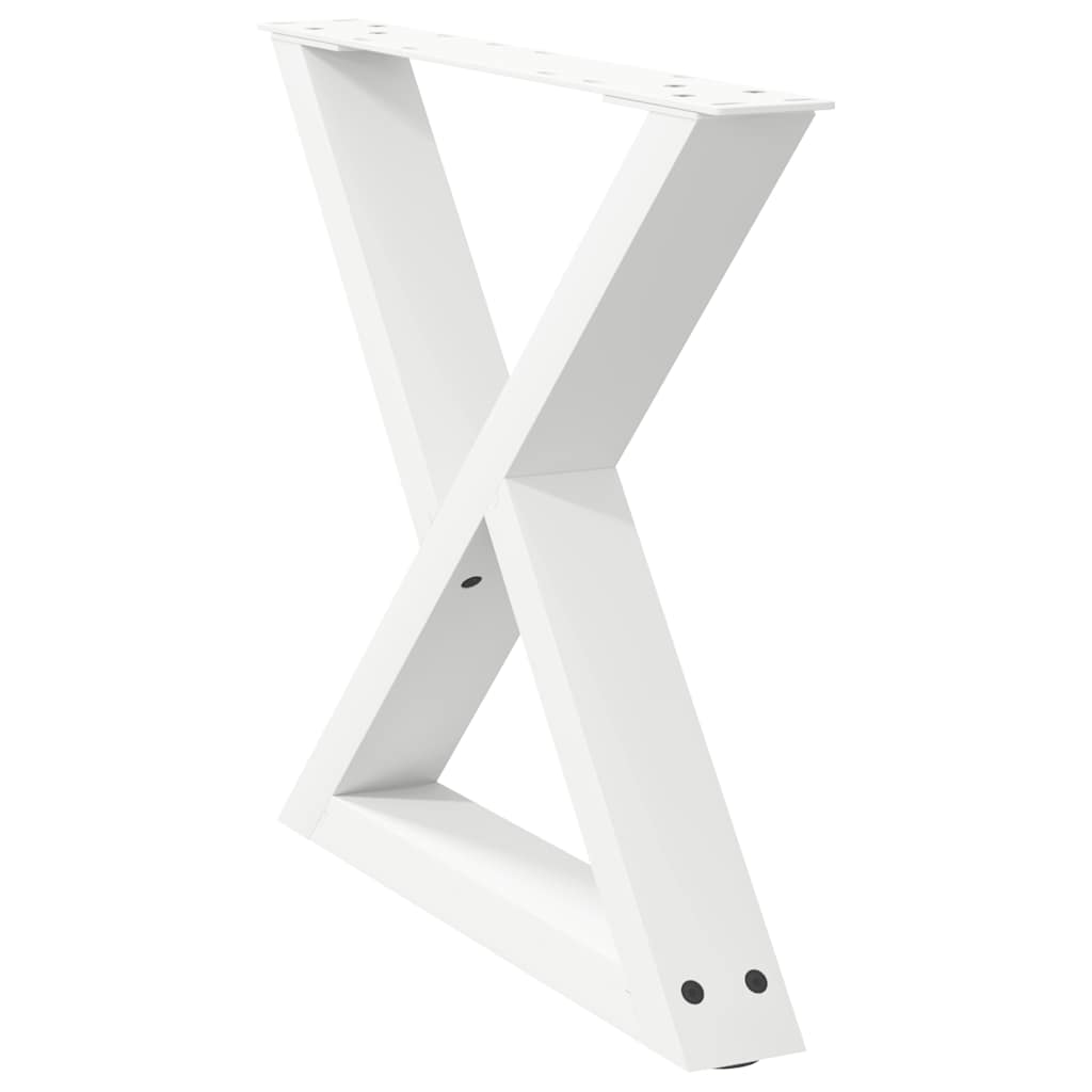 Pieds de table basse (2 pièces) en acier blanc, 60 x 42-43,3 cm