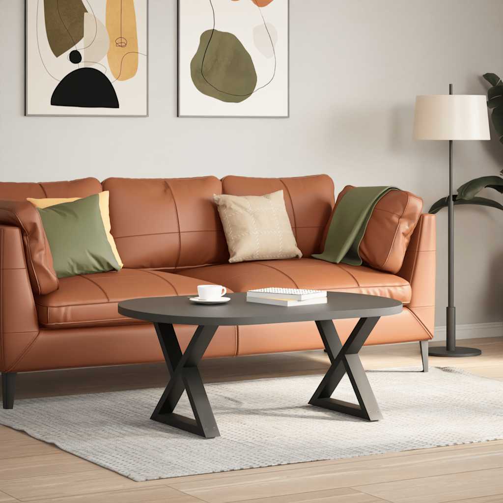 Pieds de table basse, 2 pièces, anthracite, 60 x 42-43,3 cm, acier