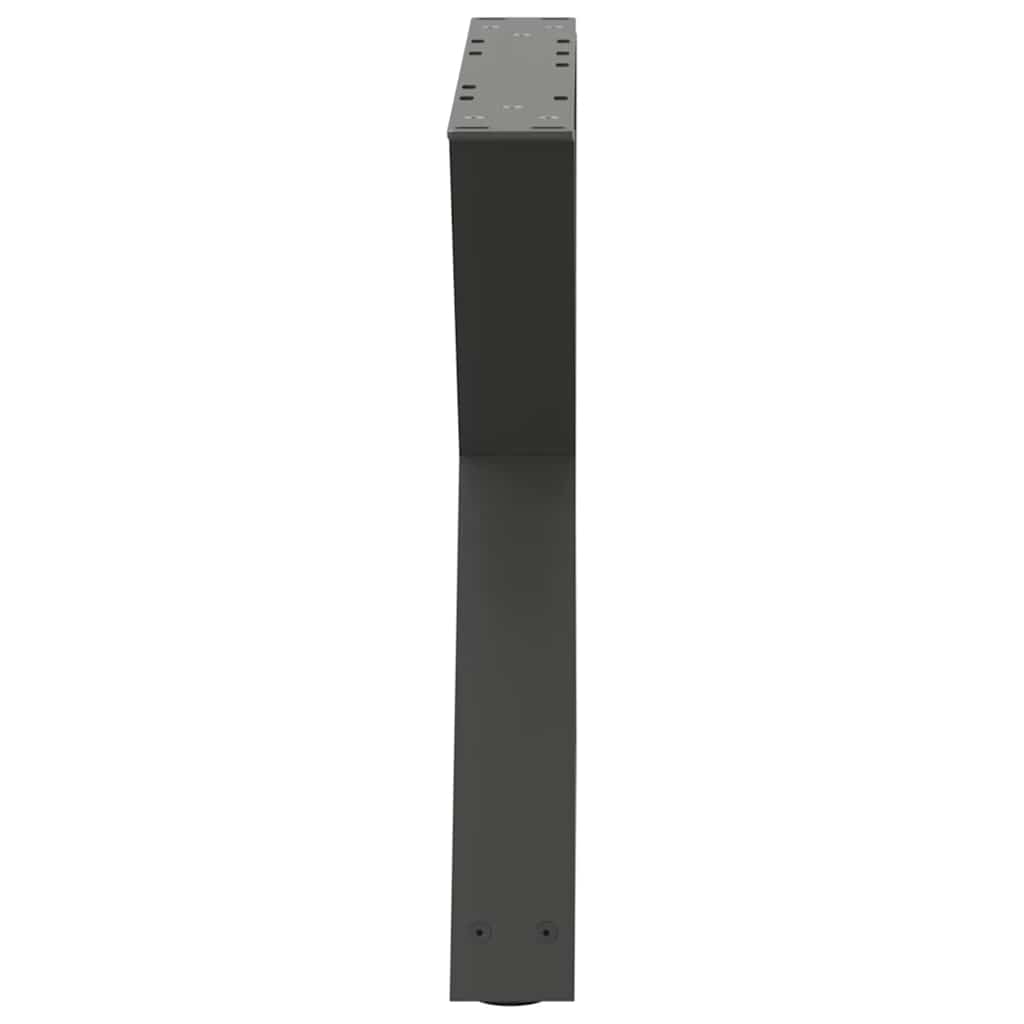 Pieds de table basse, 2 pièces, anthracite, 60 x 42-43,3 cm, acier