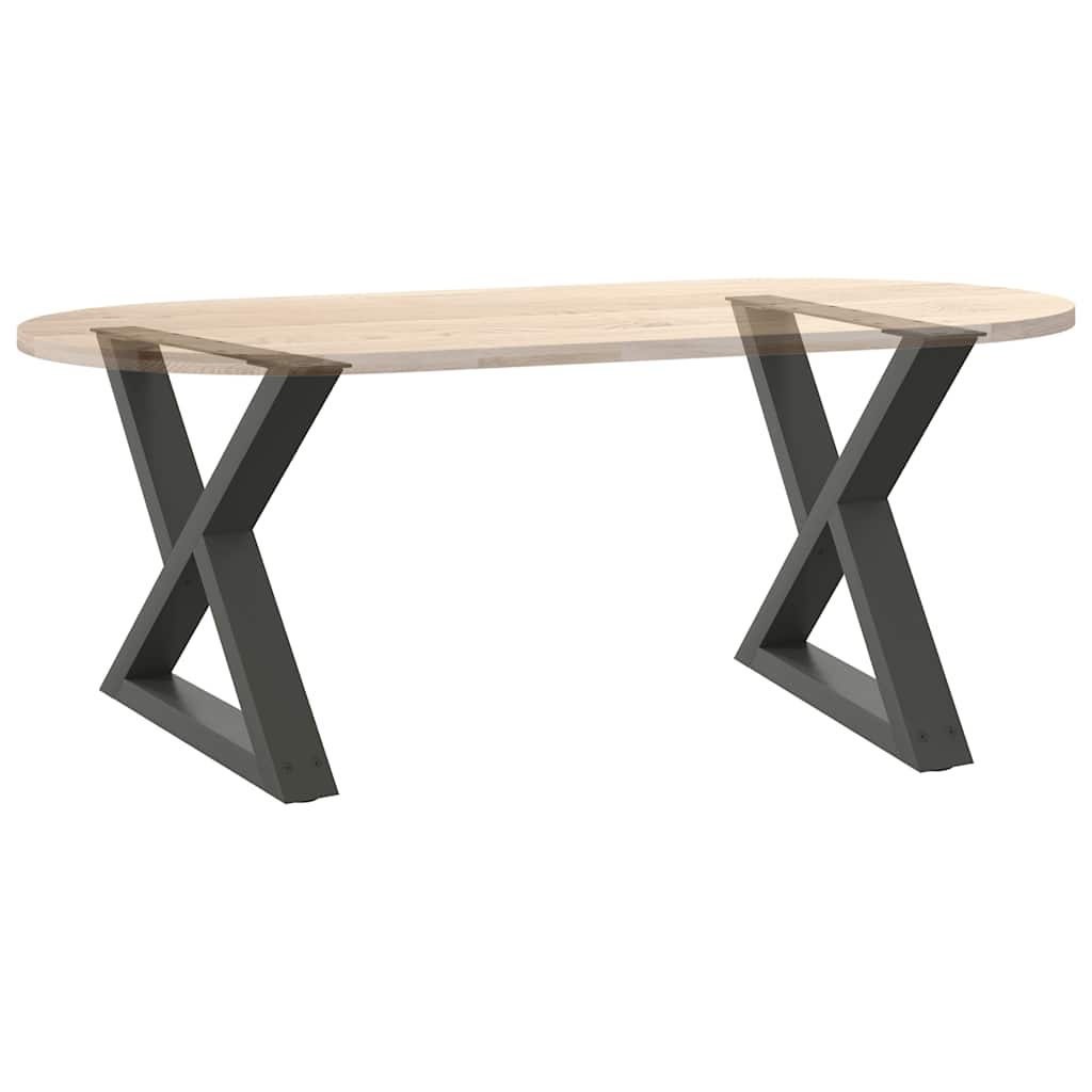 Pieds de table basse, 2 pièces, anthracite, 60 x 42-43,3 cm, acier