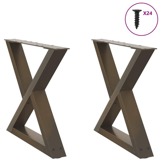 Coffee table legs 2 pcs. natural steel 60x(42-43.3) cm steel