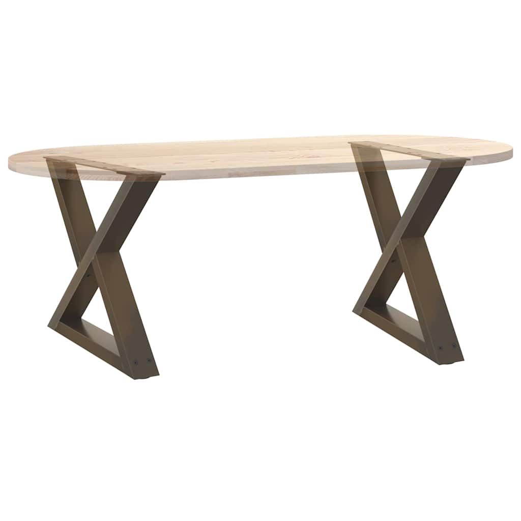 Coffee table legs 2 pcs. natural steel 60x(42-43.3) cm steel