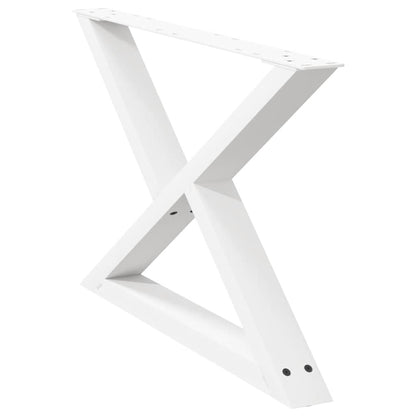 Couchtischbeine 2 Stk. Weiß 70x(42-43,3) cm Stahl