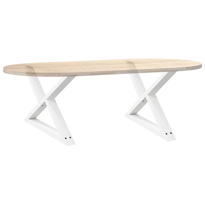 Couchtischbeine 2 Stk. Weiß 70x(42-43,3) cm Stahl